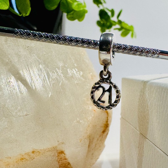 Authentic Retired Pandora ‘21’ Milestone Dangle Charm S925 - Picture 3 of 9